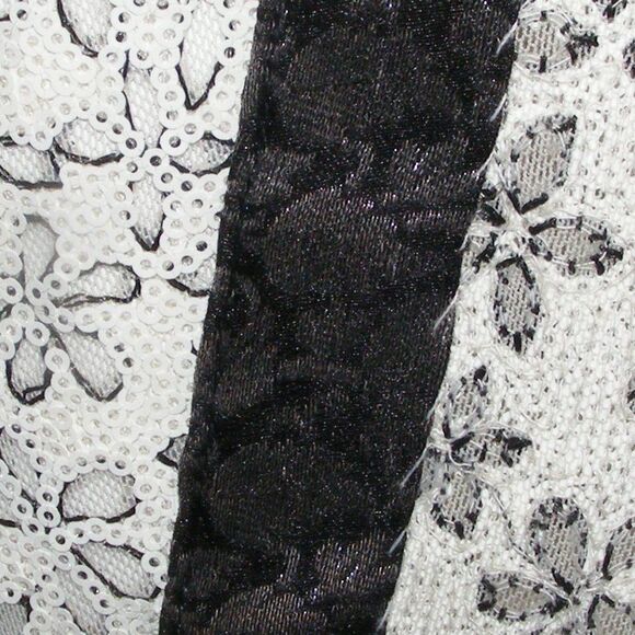 SALIMA MALIK Sequined Jacket/Cover-up, XS/S, Open front, White Floral, Vented - Picture 11 of 11